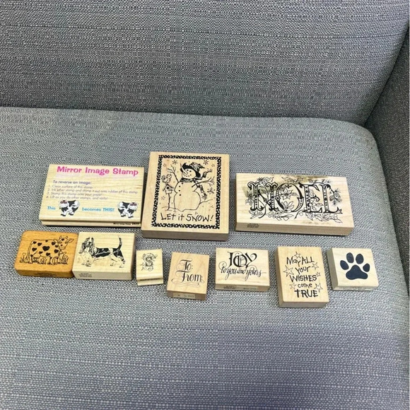 Vintage Ink Stamp Lot Of 10 - Picture 1 of 5